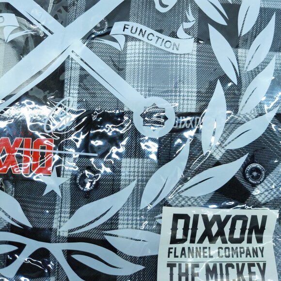 NWT Dixxon Mickey Cohen Gangster Boxer Gray & Black Plaid Flannel Shirt - Picture 9 of 9